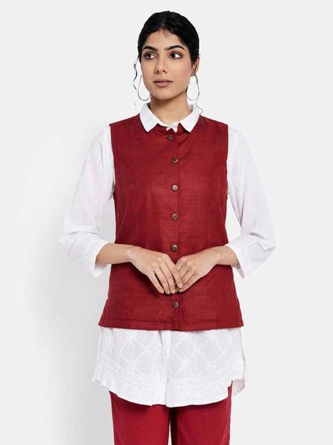 fabindia red reversible jacket