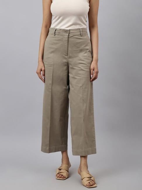 fabindia grey mid rise culottes