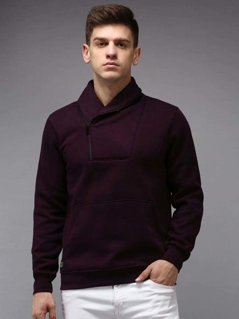 showoff violet cotton regular fit sweatshirt