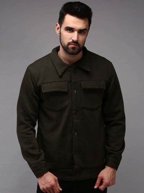 showoff olive cotton regular fit sweatshirt