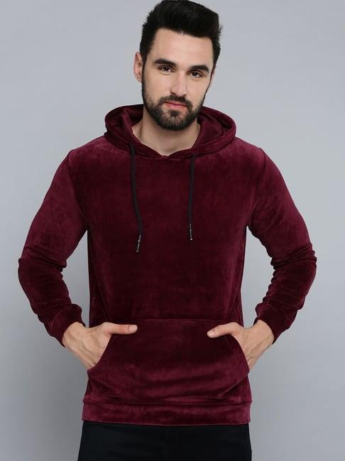 showoff magenta regular fit hooded sweatshirt