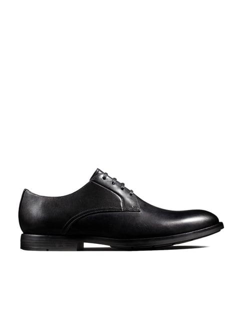 clarks men's black derby shoes