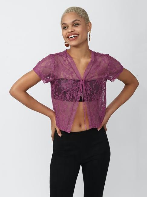 forever 21 purple lace shrug