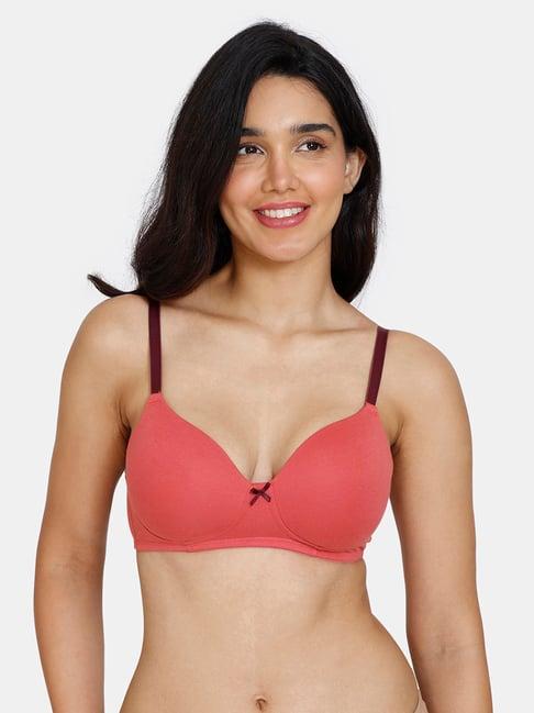 zivame coral half coverage t-shirt bra