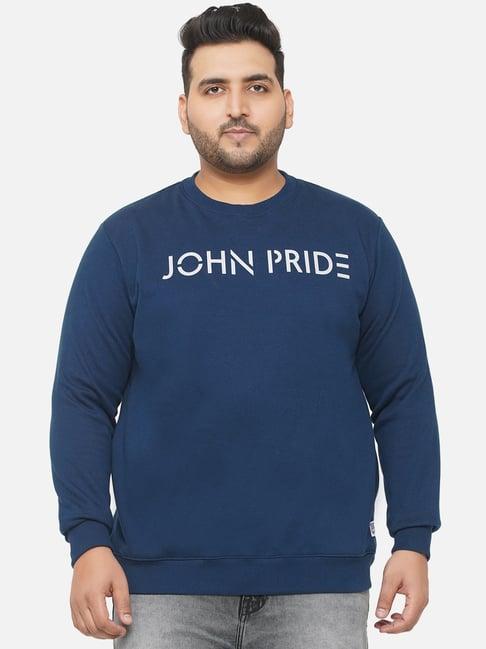 john pride blue regular fit plus size sweatshirt