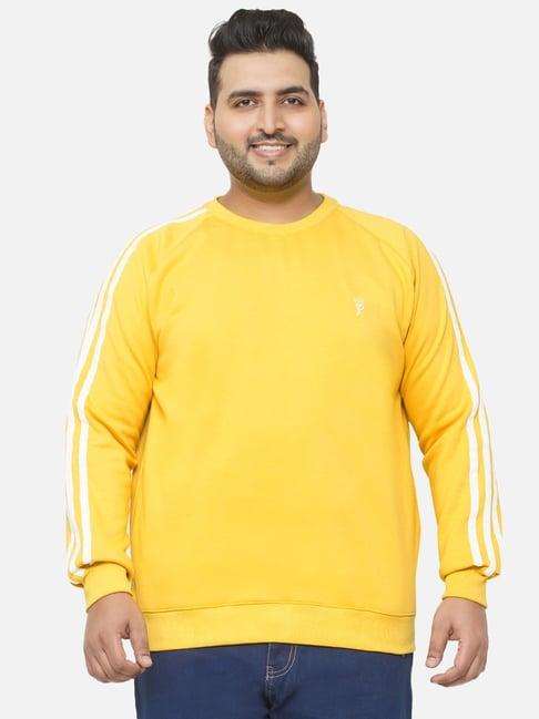 john pride yellow regular fit plus size sweatshirt