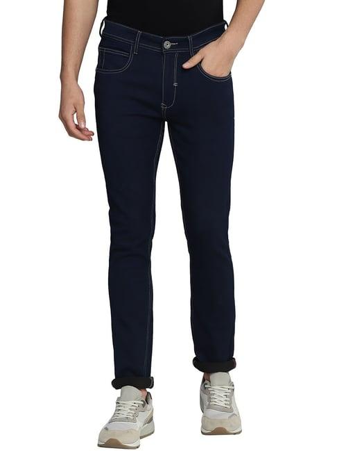 allen cooper navy regular fit jeans