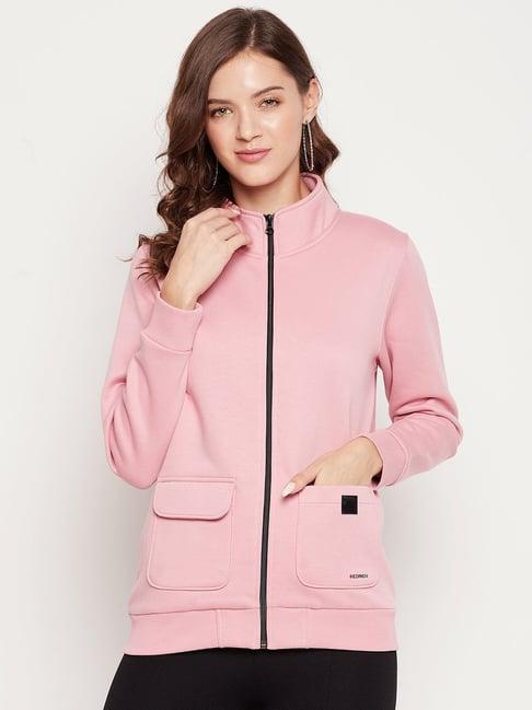 edrio pink fleece regular fit sweatshirt