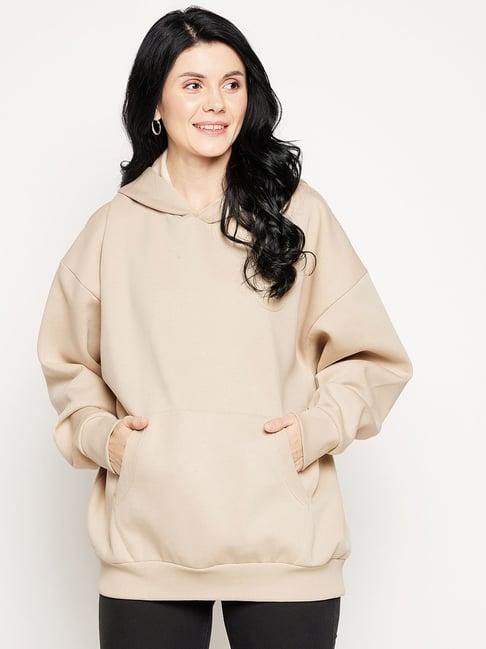 edrio beige fleece regular fit sweatshirt