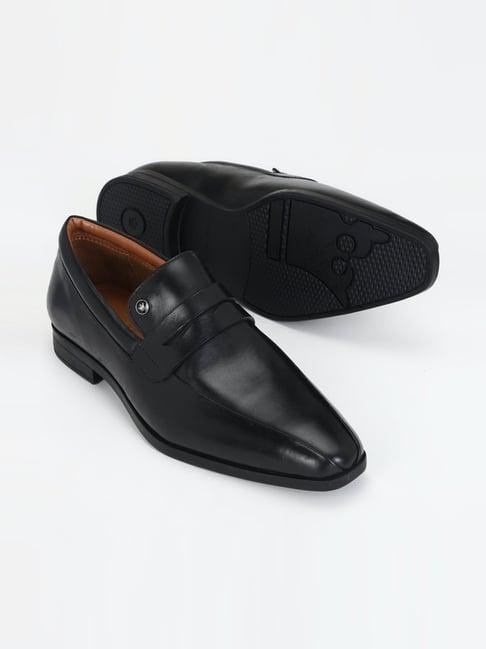 louis philippe men's black formal loafers