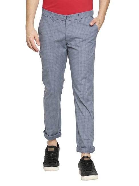 basics grey tapered fit checks chinos