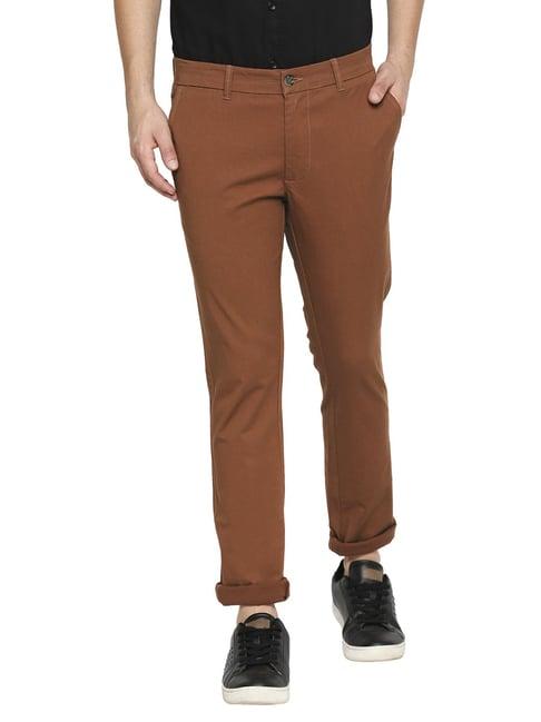 basics brick red tapered fit chinos