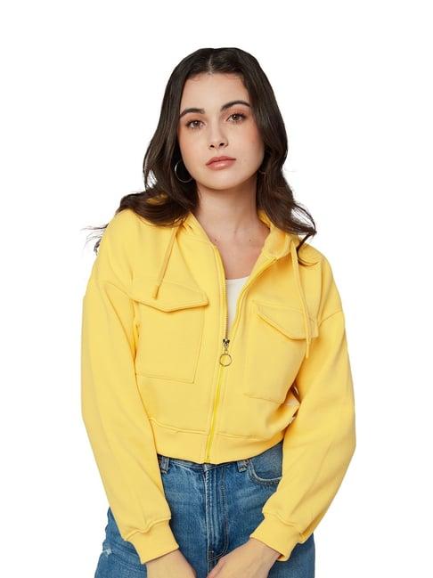 the souled store yellow hooded jacket