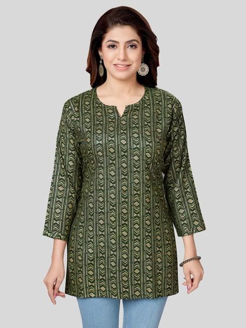 saree swarg green printed straight kurti