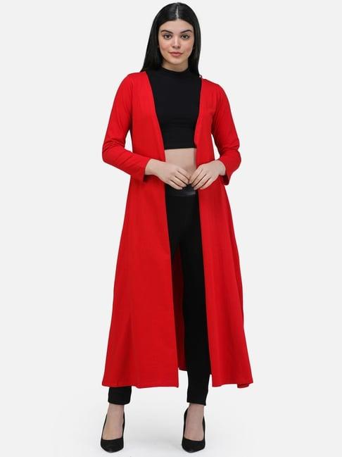 cation red full sleeves shrug