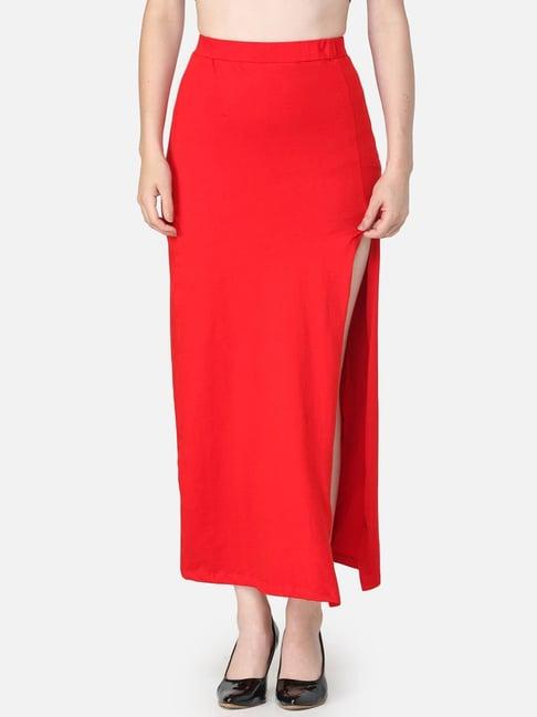 cation red a-line skirt