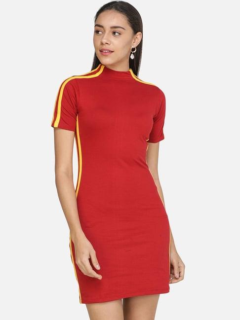 cation maroon shift dress