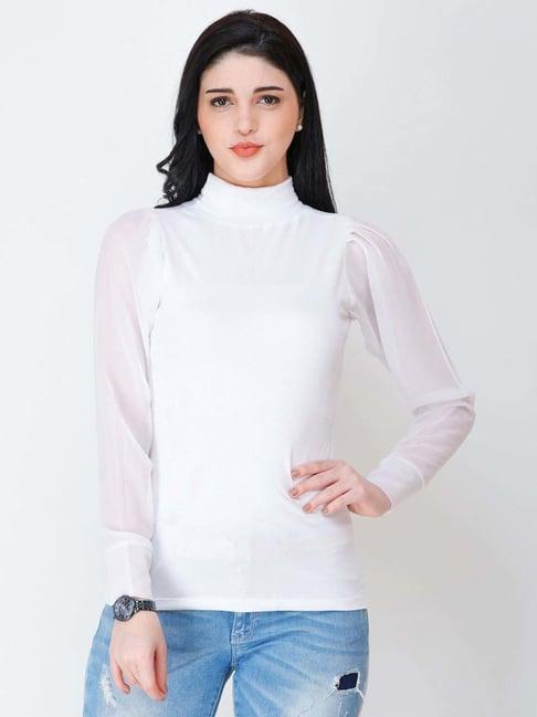 cation white full sleeves top