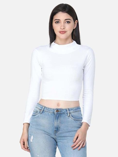 cation white full sleeves top