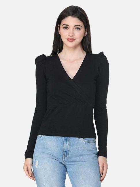 cation black v neck top