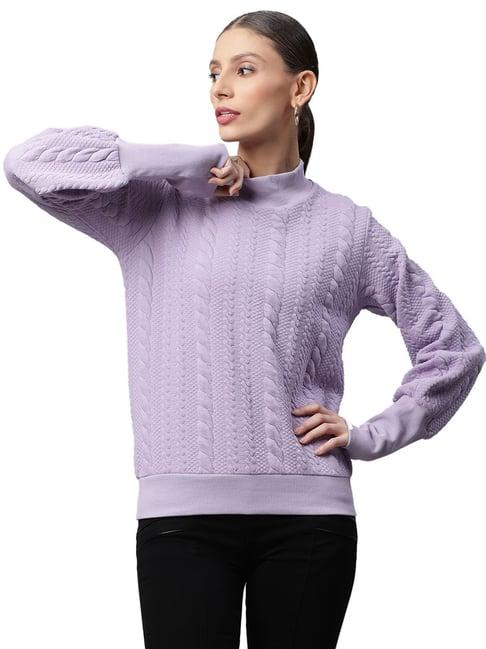 global republic lilac regular fit fleece sweatshirt