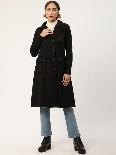 alsace lorraine paris black fleece regular fit coat