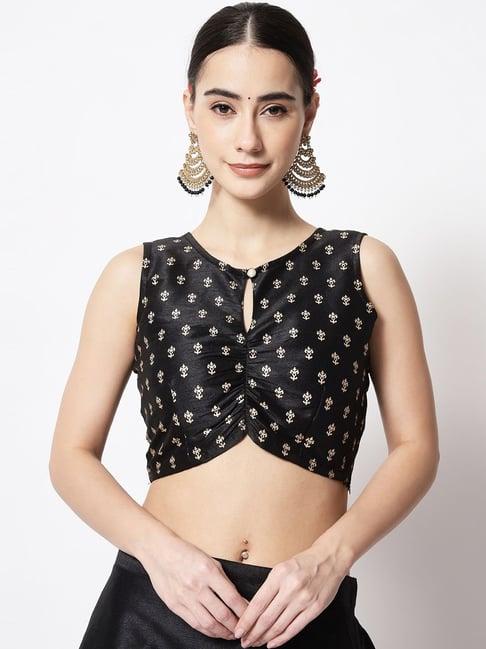 studiorasa black printed crop top