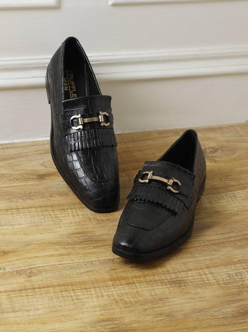 truffle collection men's black casual loafers