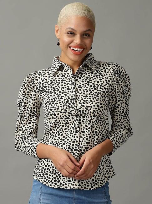 showoff cream printed shirt