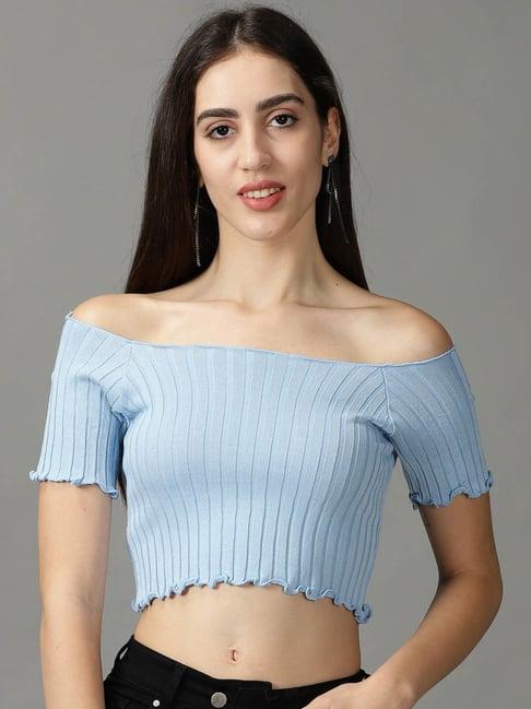 showoff blue crop top