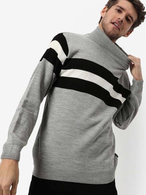 campus sutra multi regular fit striped sweaters