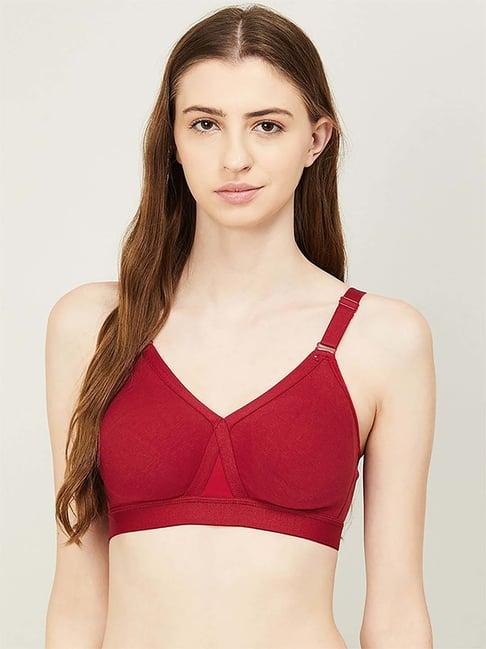 ginger by lifestyle maroon minimizer bra