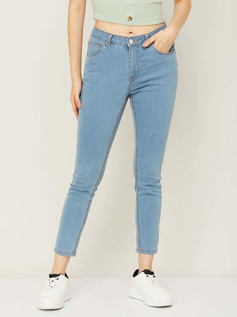 fame forever by lifestyle blue cotton mid rise jeans