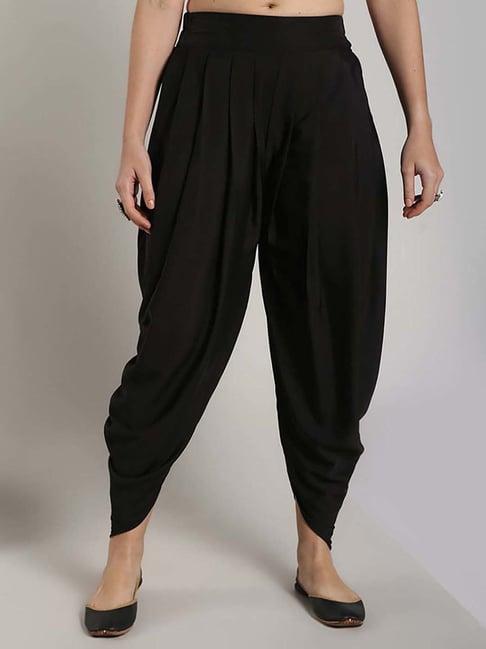 abhishti black regular fit dhoti pants