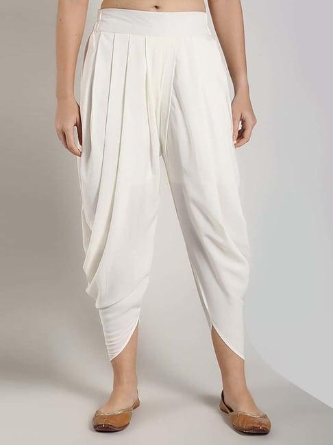 abhishti white regular fit dhoti pants