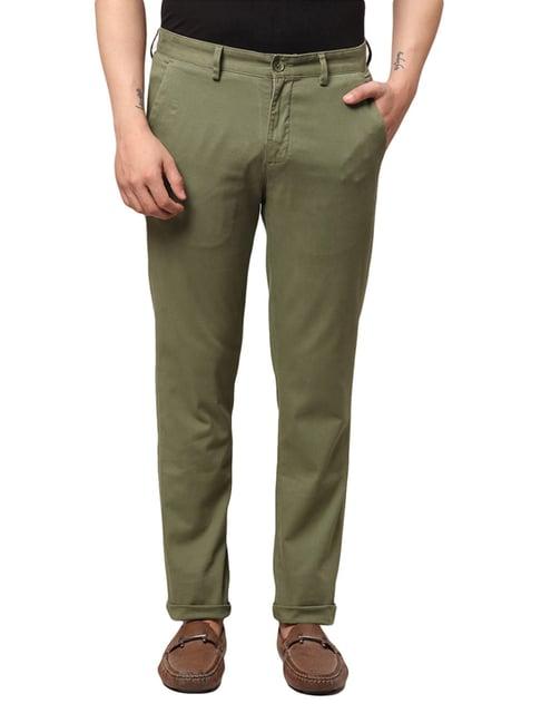 park avenue green regular fit chinos