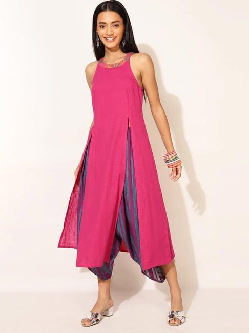 fabindia pink cotton straight kurta