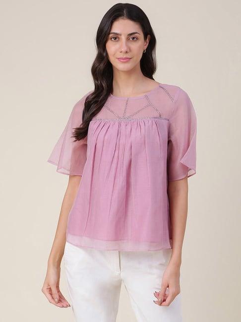 fabindia purple embellished top