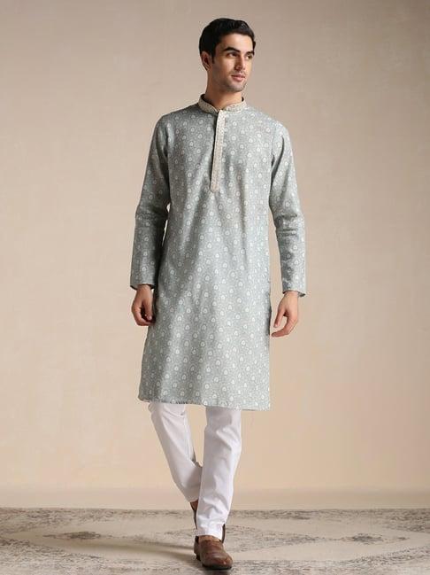 manyavar multicolor regular fit floral print kurta & pyjama set