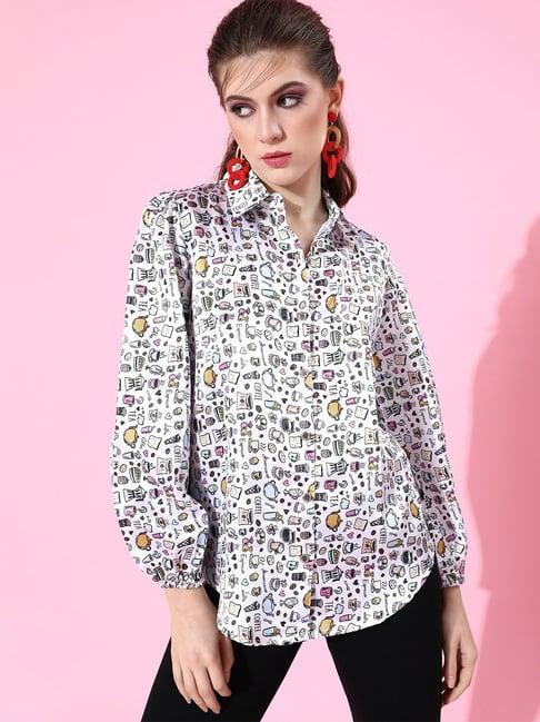 cation white printed shirt