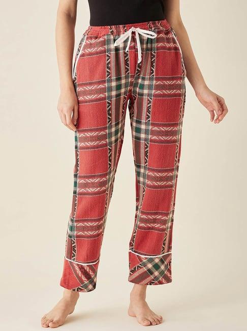 the kaftan company red cotton check pyjamas