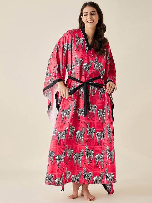 the kaftan company fuchsia printed kaftan nighty