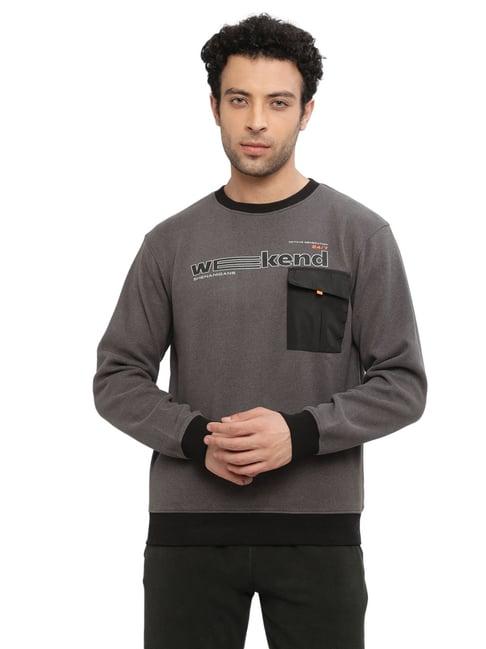 octave heather regular fit printed sweatshirts