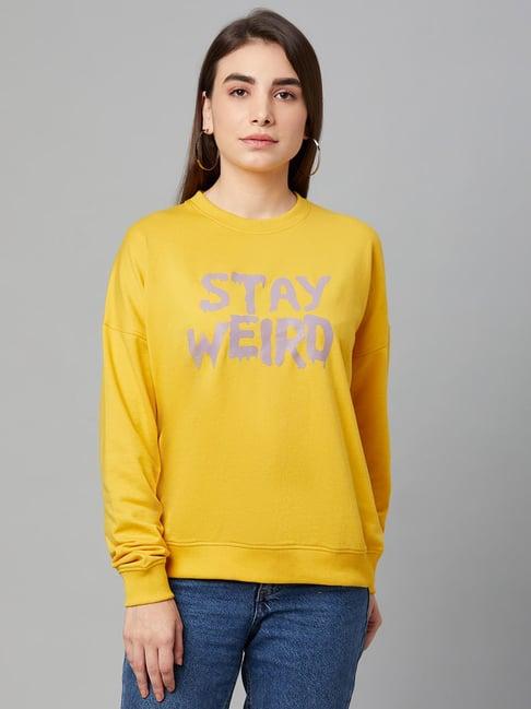 club york mustard graphic print sweatshirt