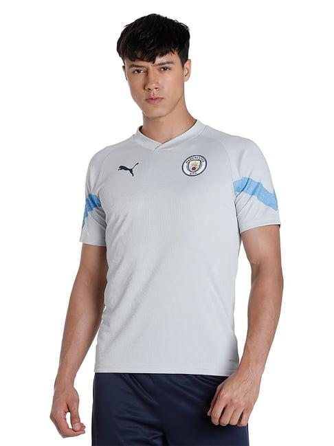 puma manchester city f.c. light grey slim fit sports t-shirt