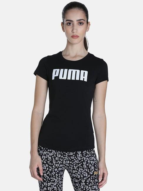 puma black logo print t-shirt