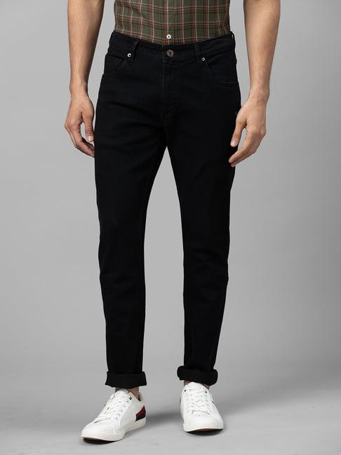 globus black tapered fit lightly washed jeans