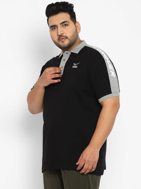 yuuki black regular fit polo t-shirt