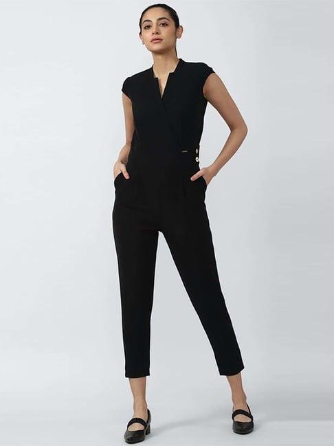 van heusen black midi length jumpsuit