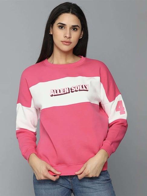 allen solly pink printed sweatshirt